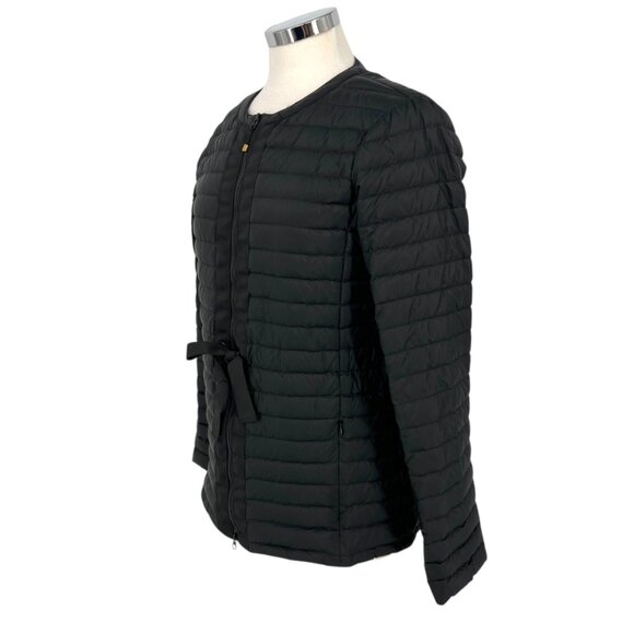 J McLaughlin Quilted Bow Waist Lightweight Goose Down Jacket Black Size Medium - Picture 4 of 12